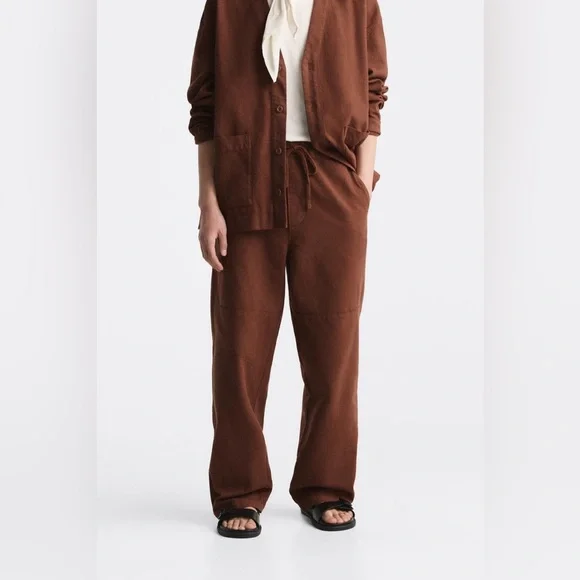 Zara Loose-Cut Cotton Trousers
